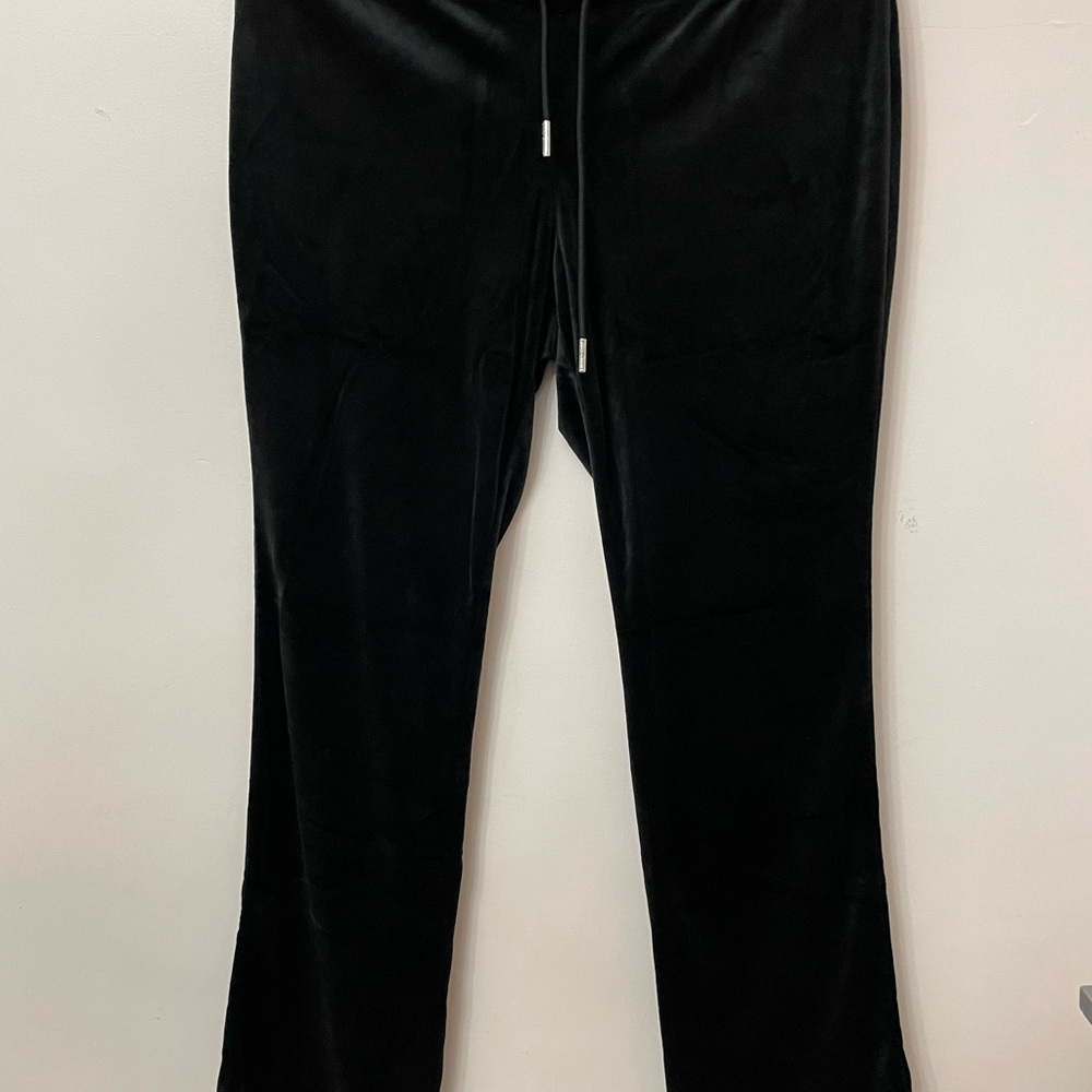 NWOT Juicy couture black velour pants size Large Aries - Picture 3 of 5